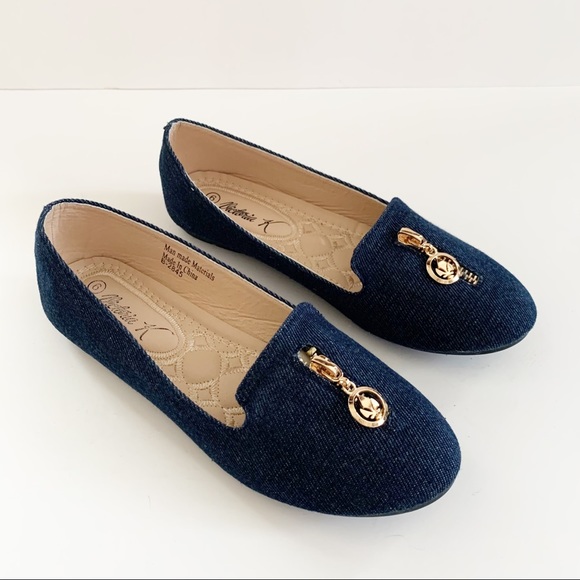 Victoria K Shoes Victoria K Denim Flat Loafers Blue Denim Size 6